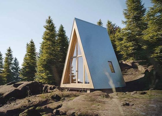 Prefab A Frame House Light Steel Hotel Unit Mały Budynek Drewniane domki na wakacje