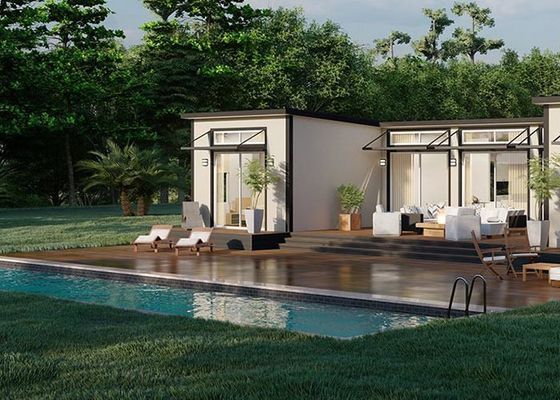 Lekki stalowy szkieletowy prefabrykowany dom, domek dla babci, studio, mobilny dom w zestawie z 3 sypialniami i 2 łazienkami