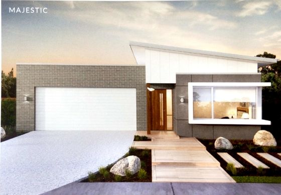 Prefabrykowany bungalow o lekkiej konstrukcji stalowej z oknem ze stopu aluminium / PCV