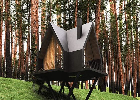 Luksusowa domka wakacyjna. Modułowy dom i prefabrykowana domka.