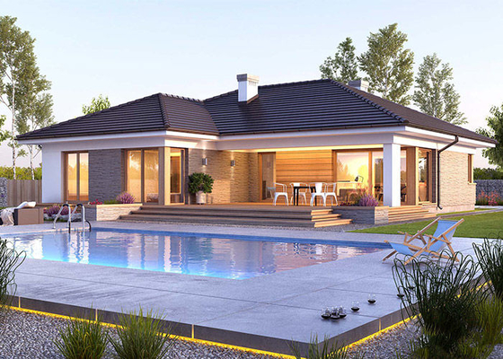 AS / NZS / USA Łatwo stalowa ramka modułowy zestawy domów prefabrykowanych Villa