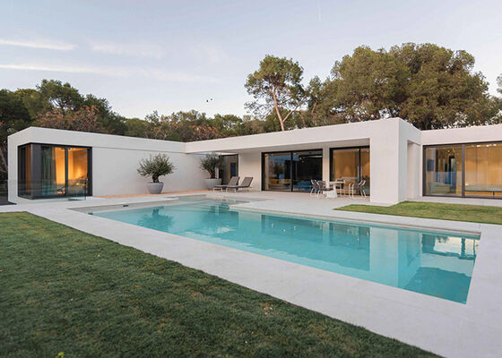 Dom prefabrykowany dla jednej rodziny z basenem i zestawami oświetlenia ze stali