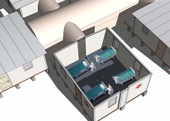 Prefabrykowany dom modułowy mobilny szpital polowy schronienie awaryjne mieszkania dla obszaru klęski żywiołowej