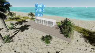 Prefabrykowana kabina ogrodowa Stuido Chico Apple Hawa z lekką stalową ramą